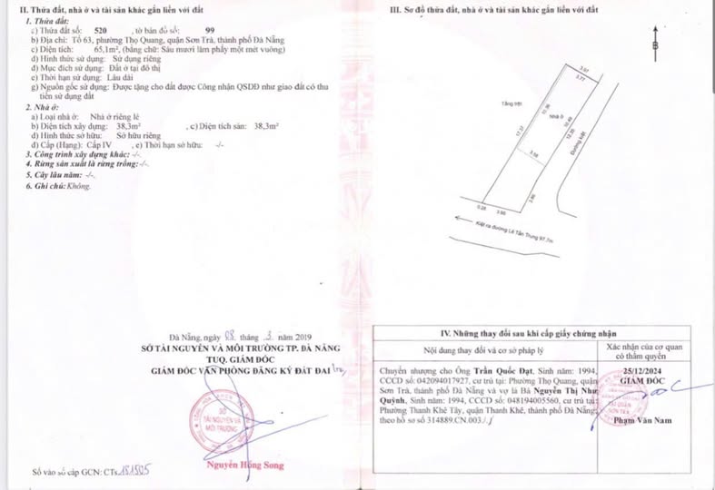 Đất 2 Mặt Tiền Kiệt Ô Tô Lê Tấn Trung, Sơn Trà 65m² giá 4 tỷ - Cơ hội đầu tư tuyệt vời!