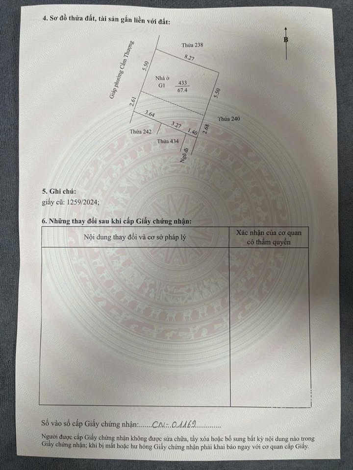 Đất nền Phường Cẩm Thượng, Hải Dương 68m² giá 1 tỷ - Sổ đỏ chính chủ