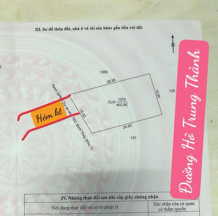 Đất nền 402m² tại Khu Tái Định Cư Sân Bay Cần Thơ - Giá chỉ 1.5 tỷ, tiềm năng tăng giá cao!