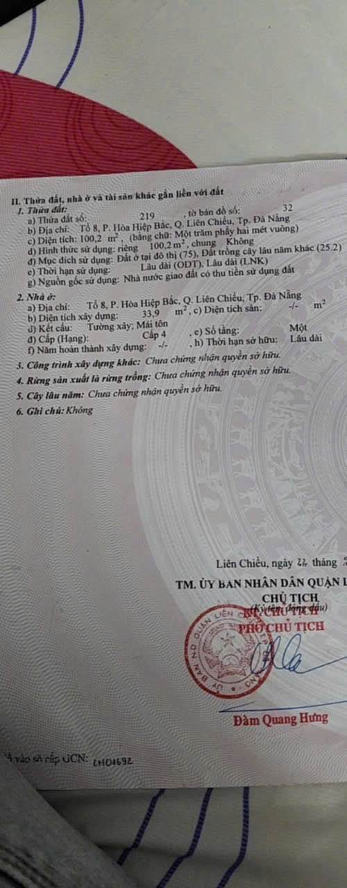 Nhà phố Nguyễn Văn Cừ, Liên Chiểu, 100m² giá 1.79 tỷ - Sổ đỏ chính chủ
