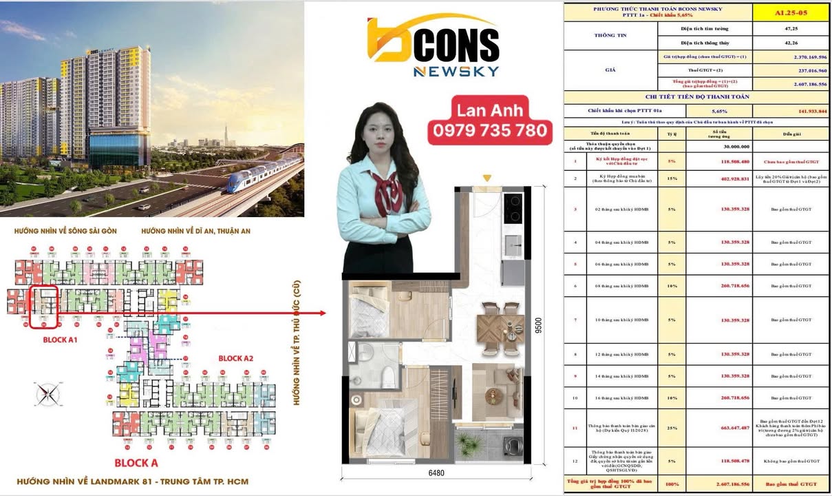 Căn hộ Bcons Newsky Lái Thiêu 47m² giá thỏa thuận - Cơ hội hiếm có!