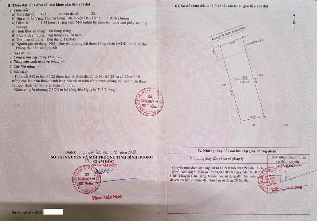 Đất mặt tiền DT749D Long Tân 1360m² giá 6.6 tỷ - Cơ hội đầu tư hấp dẫn!