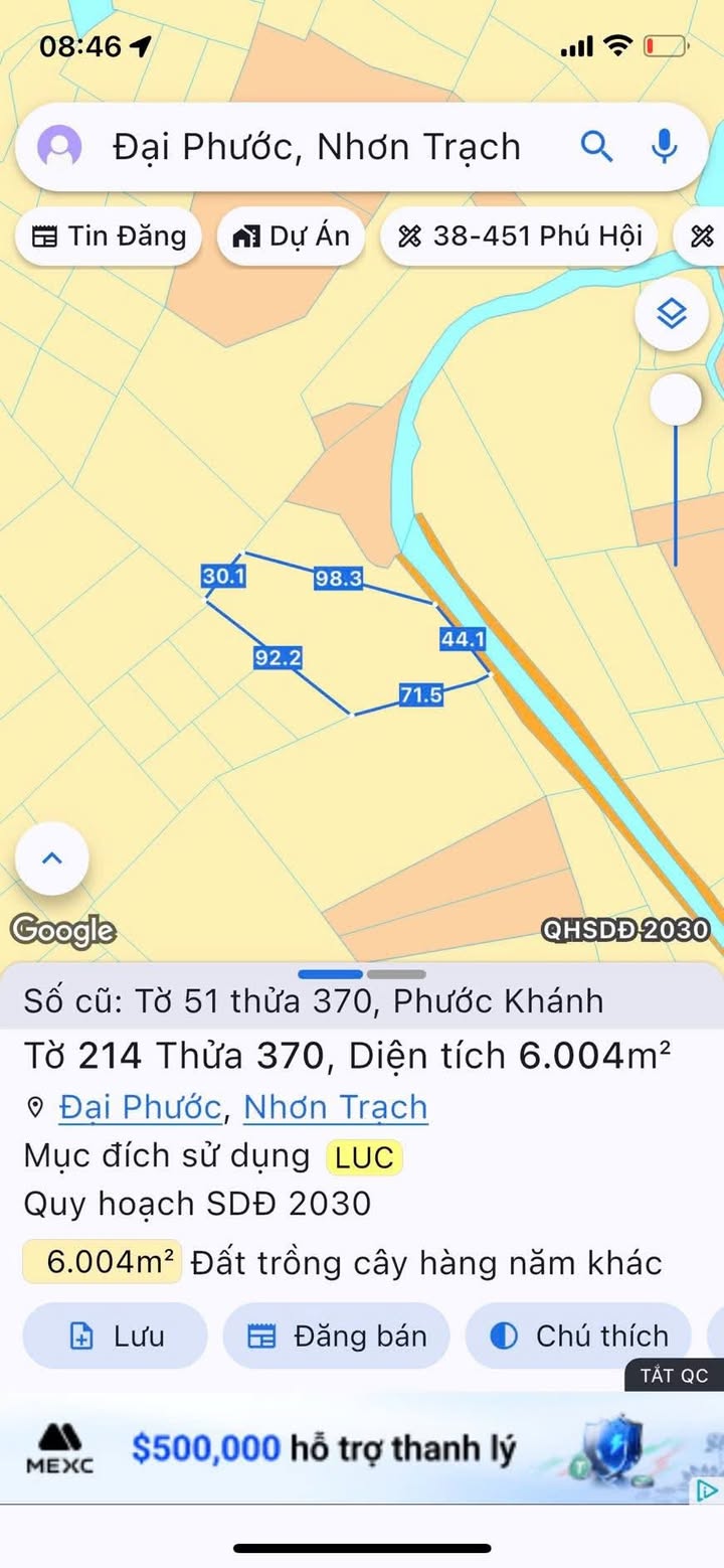 Đất nền Phước Khánh 6004m² giá 5.114 tỷ - Cơ hội đầu tư tuyệt vời!