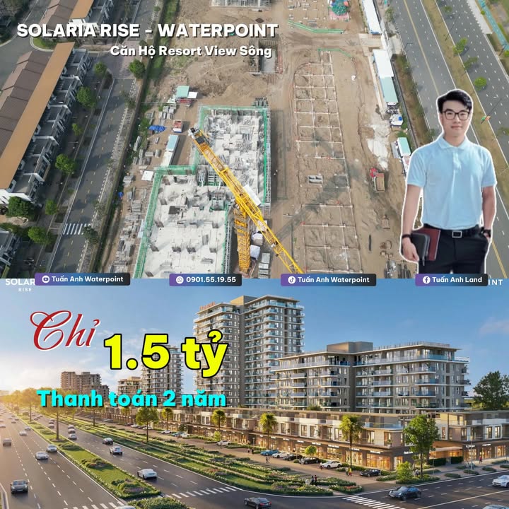 Căn hộ Solaria Rise Waterpoint Bến Lức 39m² chỉ từ 1,5 tỷ - Không gian sống lý tưởng giữa thiên nhiên