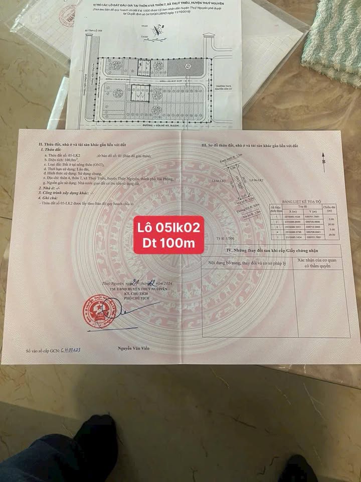 Đất đấu giá Phường Thủy Hà, Hải Phòng 100m² giá 3.1 tỷ - Đầu tư sinh lời ngay!