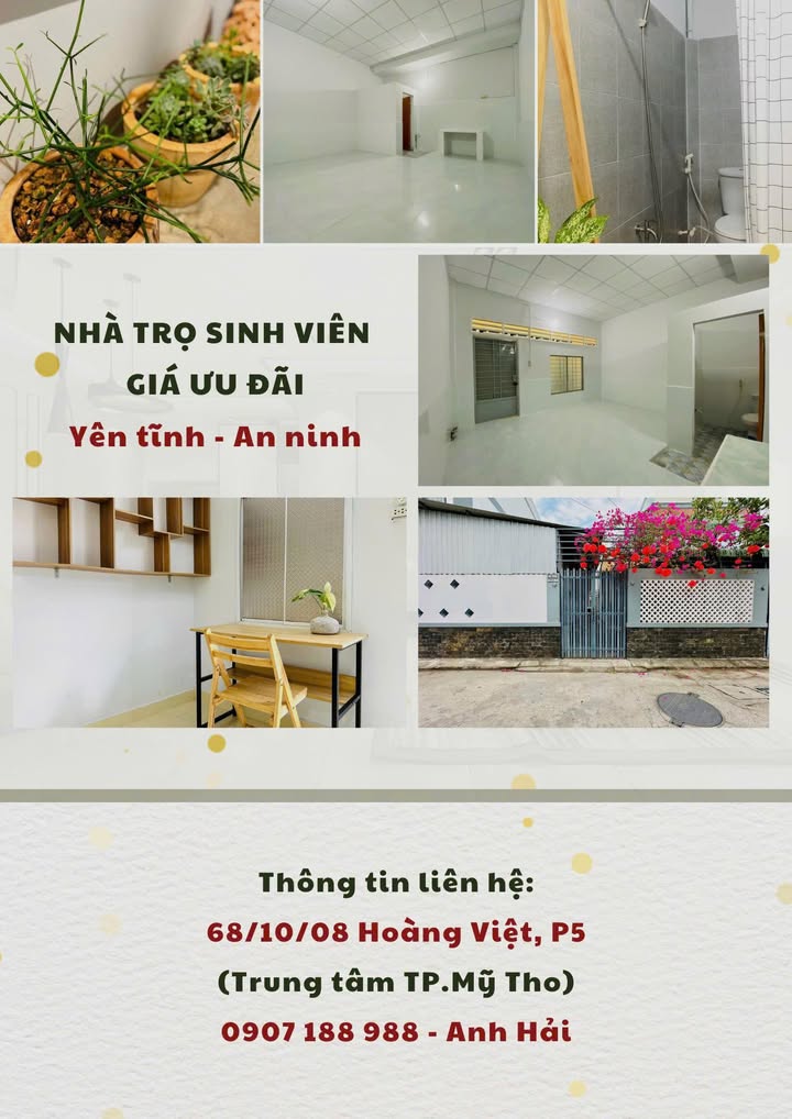 Phòng trọ trung tâm TP. Mỹ Tho 25m² giá 2.28 triệu - Cọc chỉ 1 triệu!