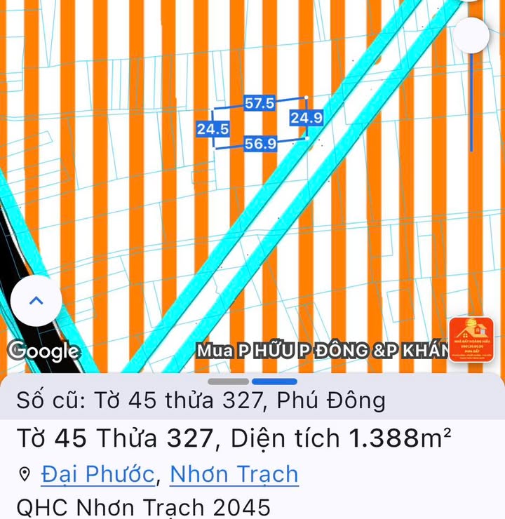 Đất nền Phú Đông Nhơn Trạch 1388m² giá 9.716 tỷ - Đầu tư sinh lời cho tương lai!