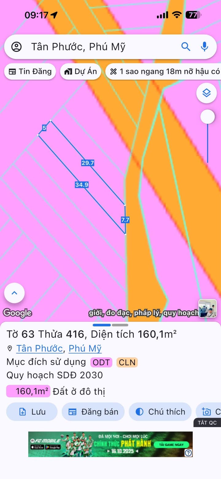Lô đất Tân Phước - Phú Mỹ 160m² giá chỉ 1.29 tỷ - Đừng bỏ lỡ!