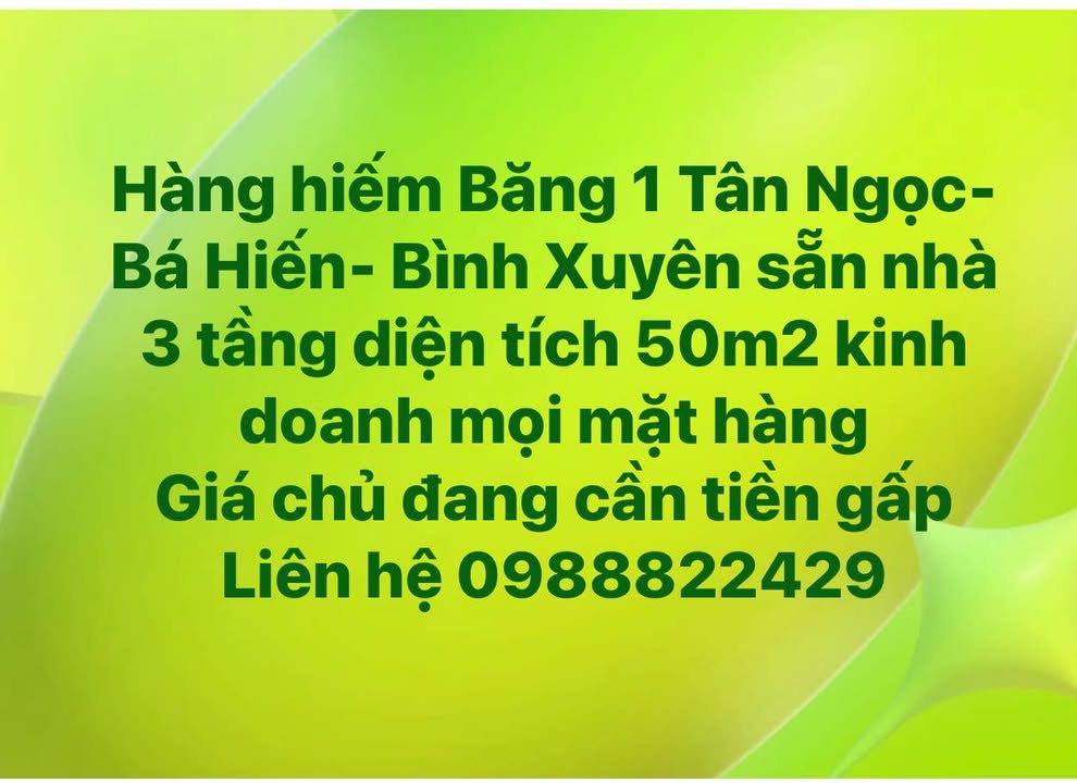 Nhà mặt tiền kinh doanh Thị trấn Bá Hiến 50m² giá thỏa thuận - Hàng hiếm không thể bỏ lỡ!