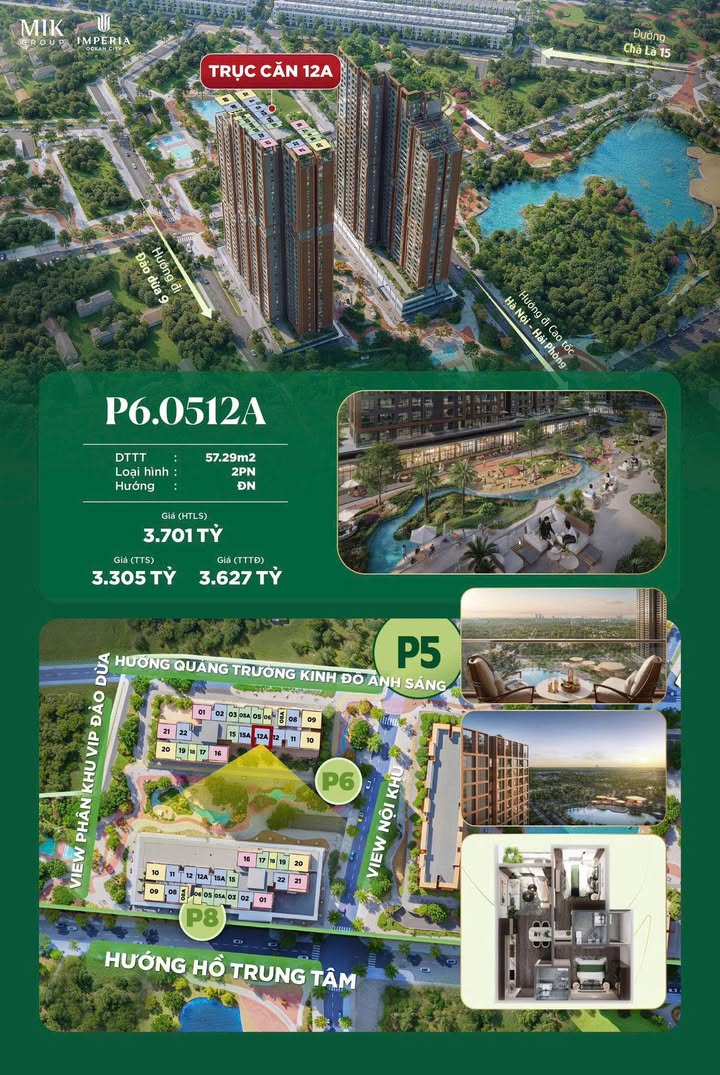 Căn hộ Imperia Ocean City 57,29m² giá thỏa thuận - View đẹp, thiết kế thông minh