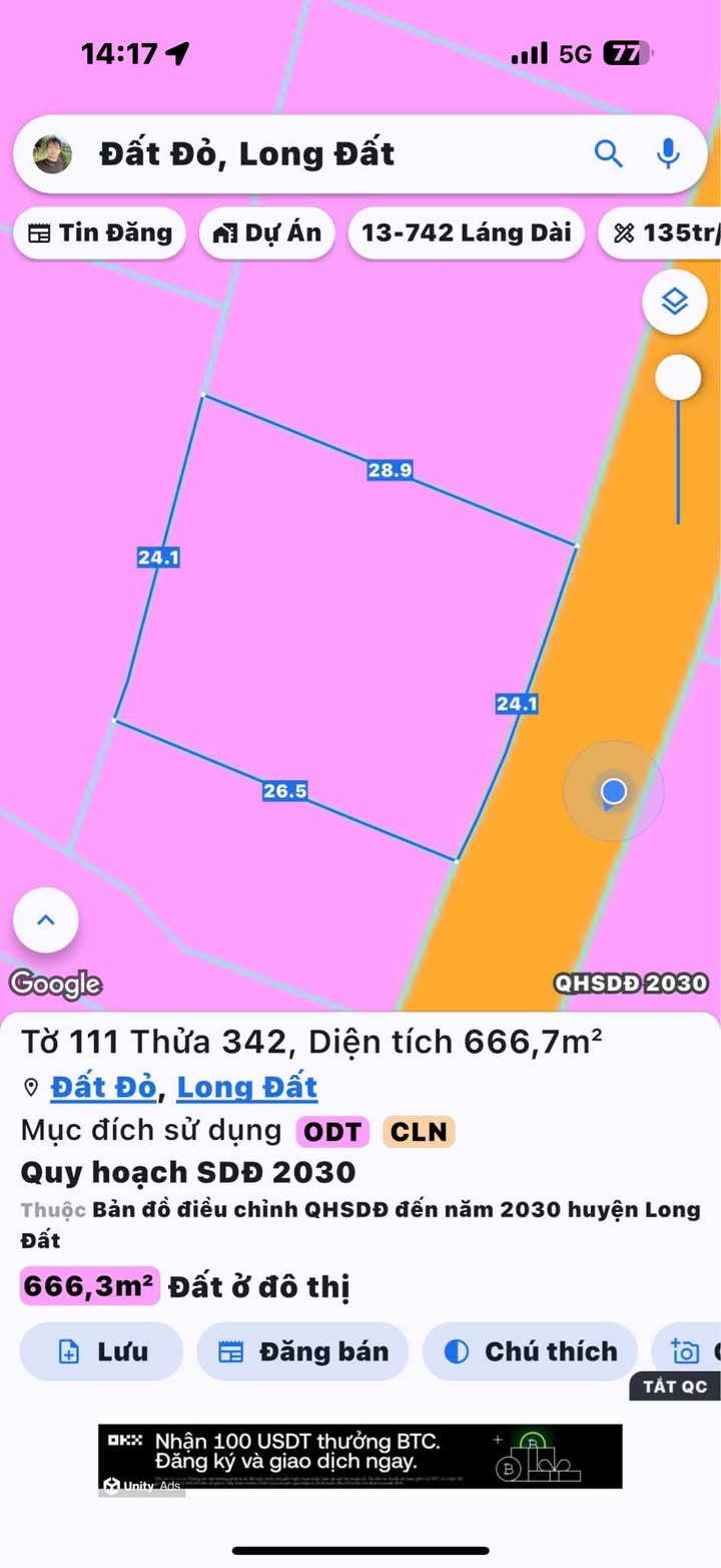 Lô đất biệt thự đẹp Thị trấn Đất Đỏ 666m² giá 4 tỷ - Cơ hội đầu tư tuyệt vời!
