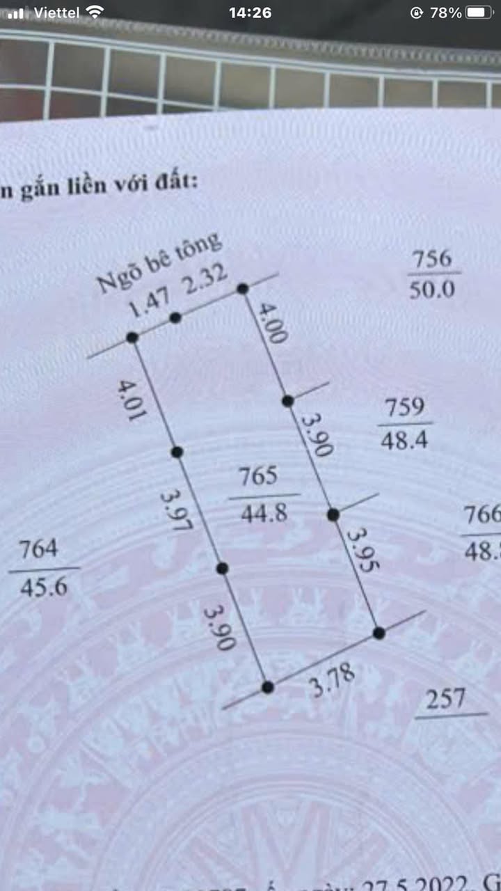 Đất nền ngõ Mai Độ, phường Nhị Châu, 44.8m² - Giá tốt, bớt lộc!