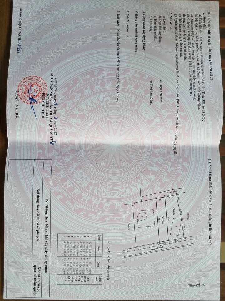 Đất nền khu 6 Quảng Yên 146m² giá chỉ 1 triệu/m² - Cơ hội đầu tư tuyệt vời!