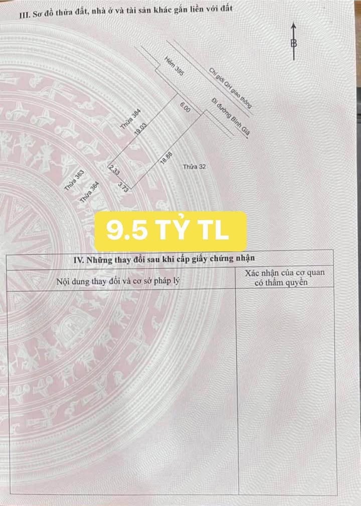 Lô đất đẹp mặt tiền hẻm 5m Bình Giã 114m² giá 9.5 tỷ - Cơ hội đầu tư hiếm có!