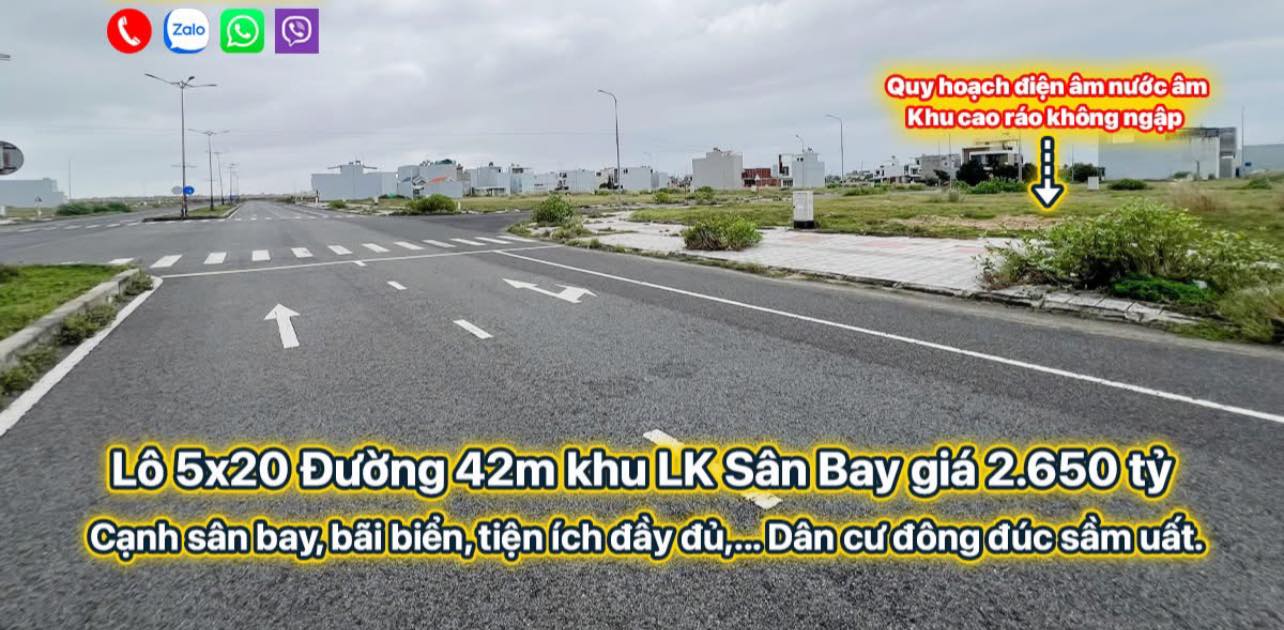 Đất nền 100m² khu đấu giá LK SÂN BAY, giá 2.65 tỷ - Cơ hội đầu tư tuyệt vời!