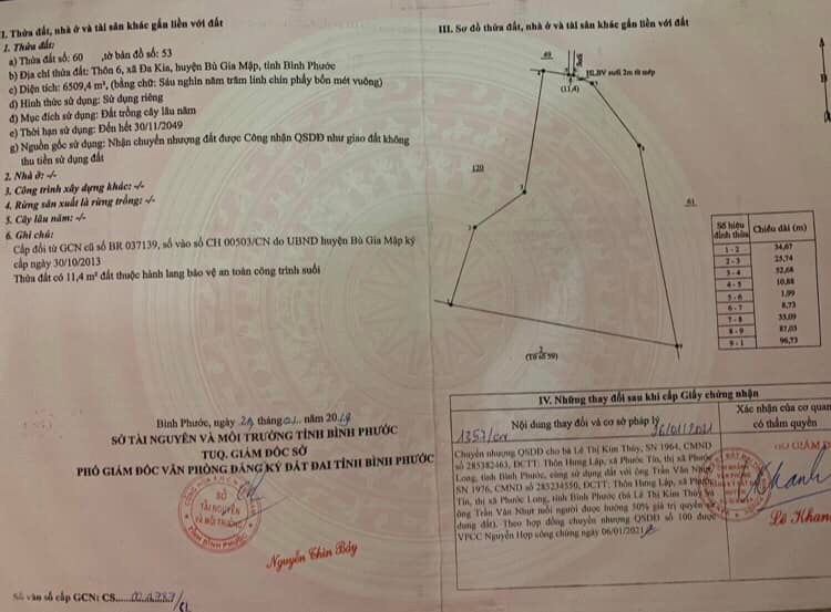 Đất Farm 6509m² tại Đakia, Bù Gia Mập, Bình Phước - Chính chủ bán gấp!