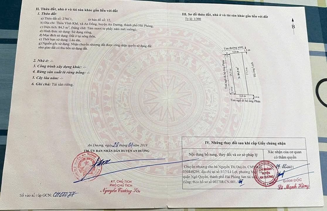 Đất Vĩnh Khê - An Đồng 85m² giá 3 tỷ - Đối diện Hoàng Huy, vị trí đắc địa!