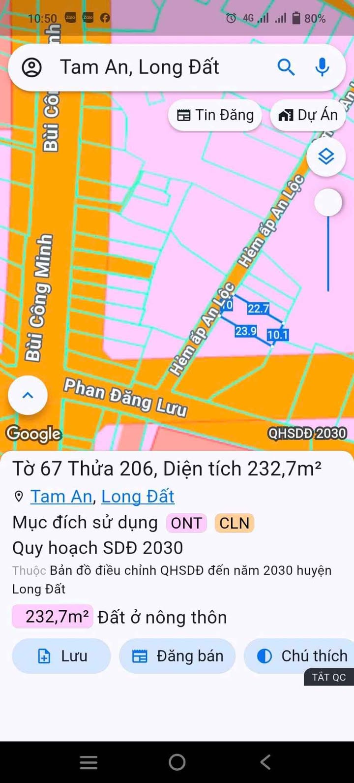 Đất nền đường Nhánh Phan Đăng Lưu, xã Tam An, 240m² giá 2.25 tỷ - Đầu tư sinh lời ngay!