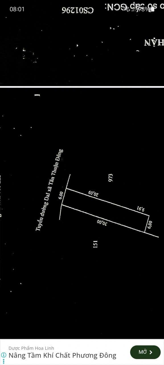 Đất nền xã Tân Thuận Đông, TP. Cao Lãnh 180m² giá 850 triệu - Sổ hồng riêng, mặt tiền 2 đường!