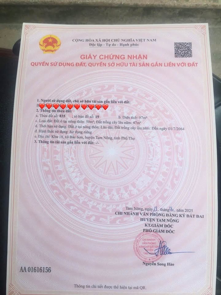 Đất nền mặt đường tỉnh 315, Hiền Quan, 97m² giá 600 triệu - Cơ hội vàng cho vợ chồng trẻ!