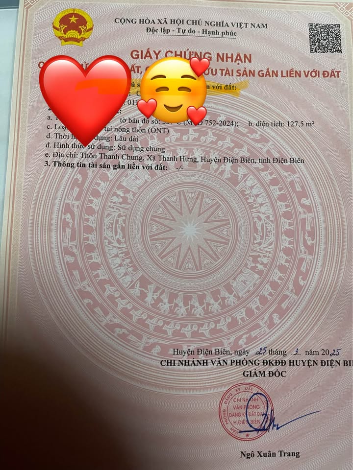 Đất thổ cư Thôn Thanh Chung, Điện Biên 127,5m² giá 650 triệu - Đầu tư lý tưởng!