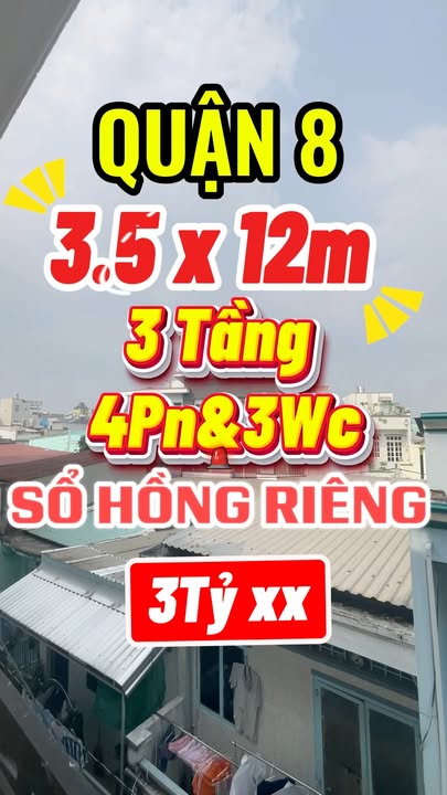 Nhà riêng 3 tầng Phường 7, Quận 8, 42m² - Sổ hồng riêng, giá thỏa thuận!