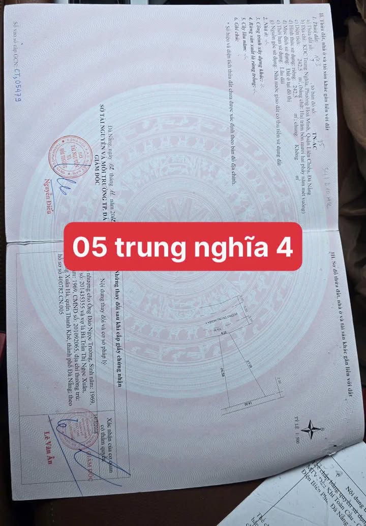 Đất nền tại Đà Nẵng, 242m² chỉ 8.712 tỷ - Cơ hội đầu tư tuyệt vời!