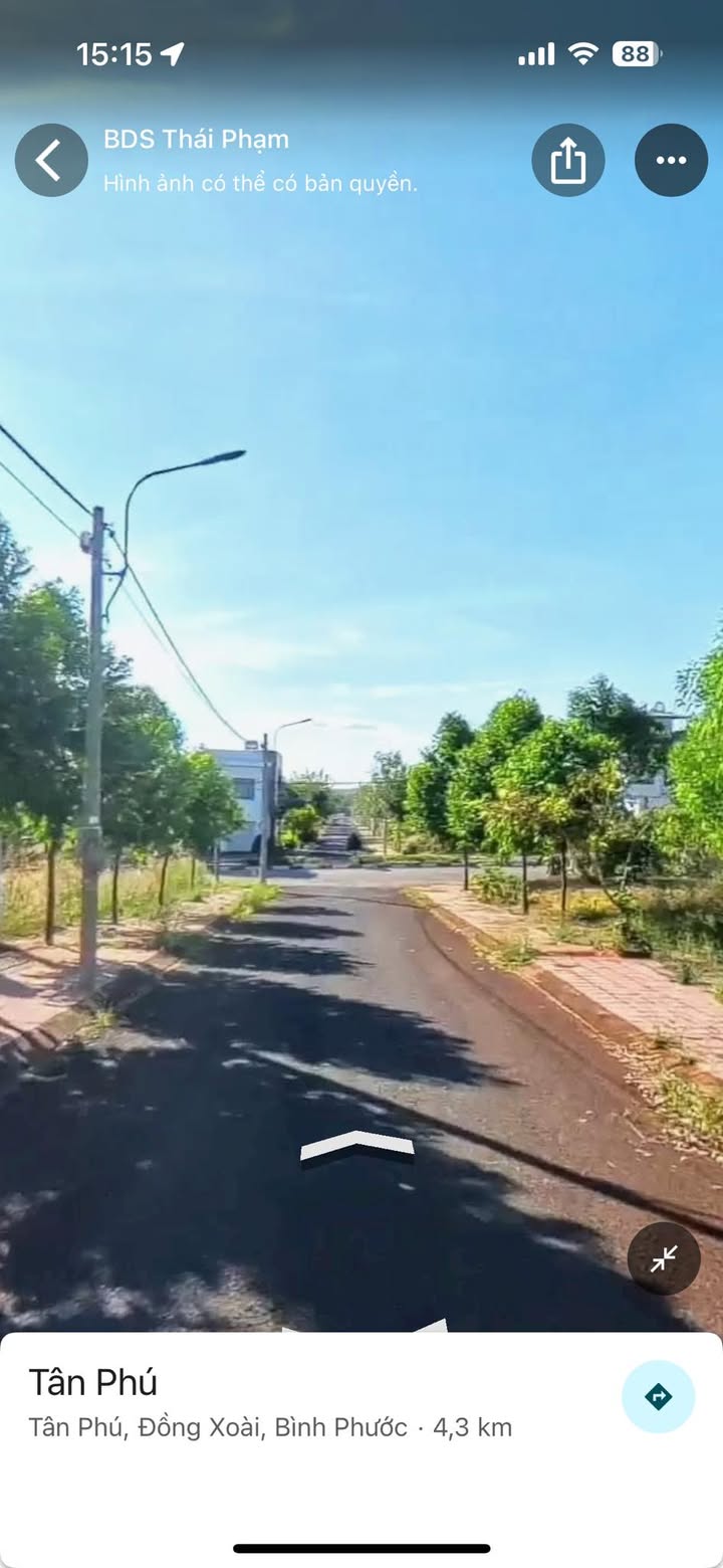 Đất thổ cư 120m² tại phường Tân Phú, Đồng Xoài - Giá chỉ 1.1 tỷ!