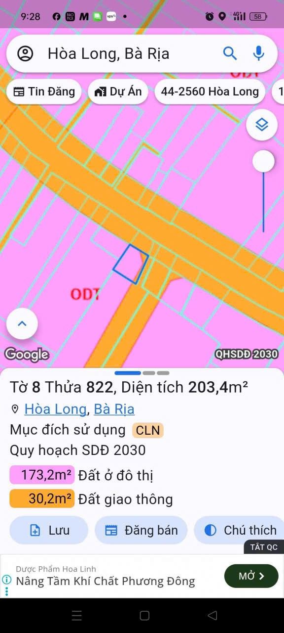 FrontHouse mặt tiền đường Hương lộ 3, xã Hoà Long, 184m² giá 3 tỷ - Lô góc 2 mặt tiền