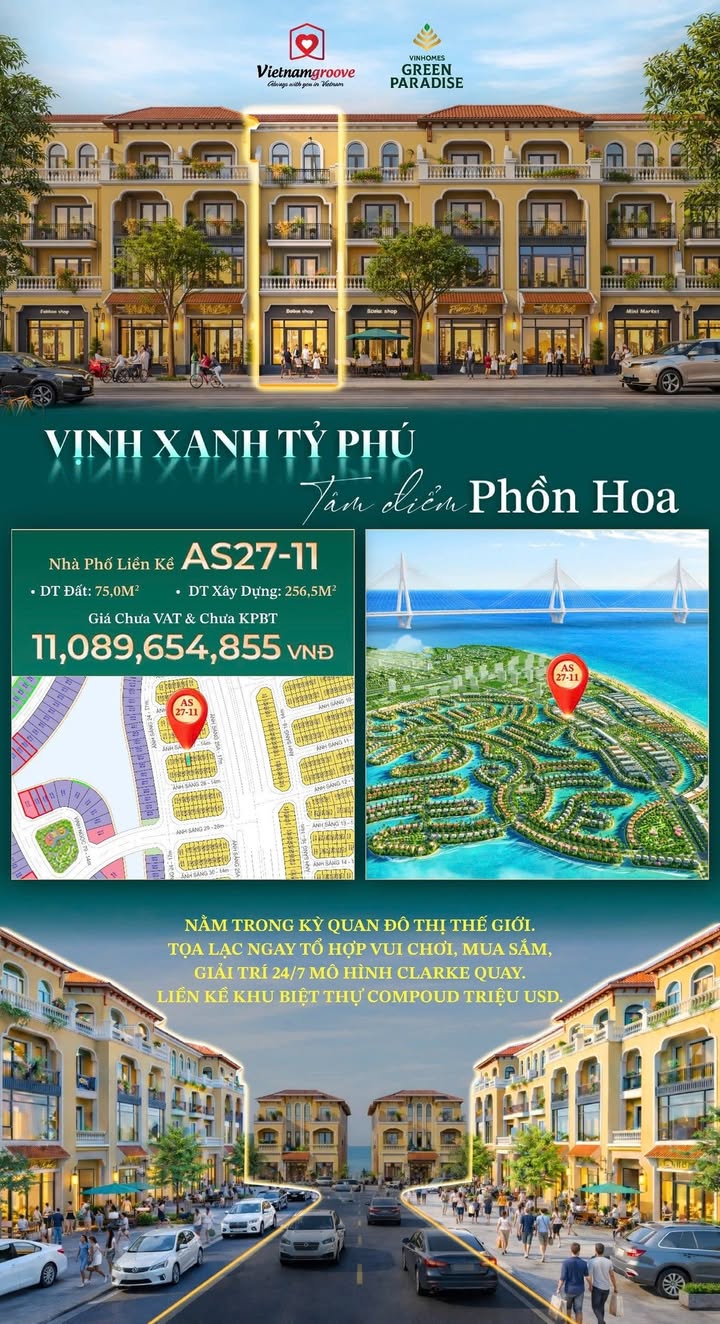 Nhà phố liền kề Clarke Quay 24/7 Quận 7 75m² giá 11 tỷ - Tâm điểm phồn hoa!