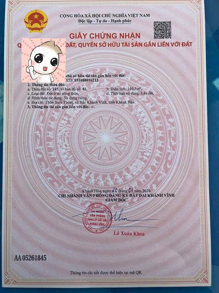 Đất nền Khánh Đông, Khánh Vĩnh 110m² giá 139 triệu - Cơ hội đầu tư tuyệt vời!