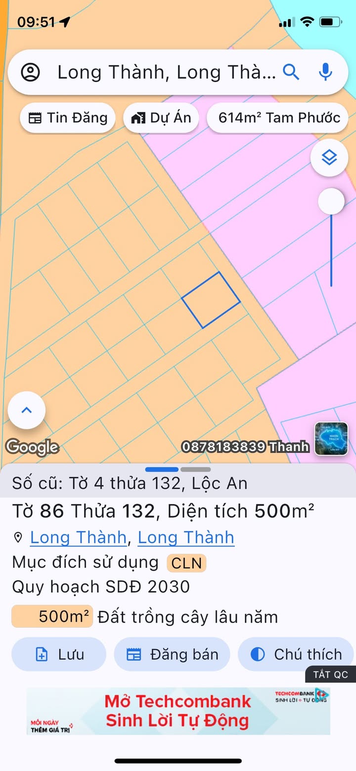 Đất nền Lộc An, huyện Long Thành, 500m² giá 1.88 tỷ - Cơ hội đầu tư hấp dẫn!