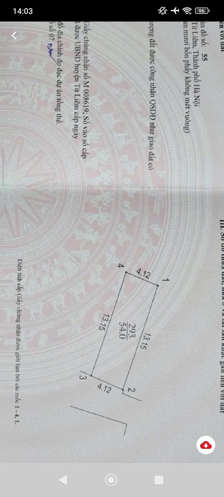 Đất nền 54m² tại Nam Từ Liêm giá tốt - Sổ đỏ chính chủ!