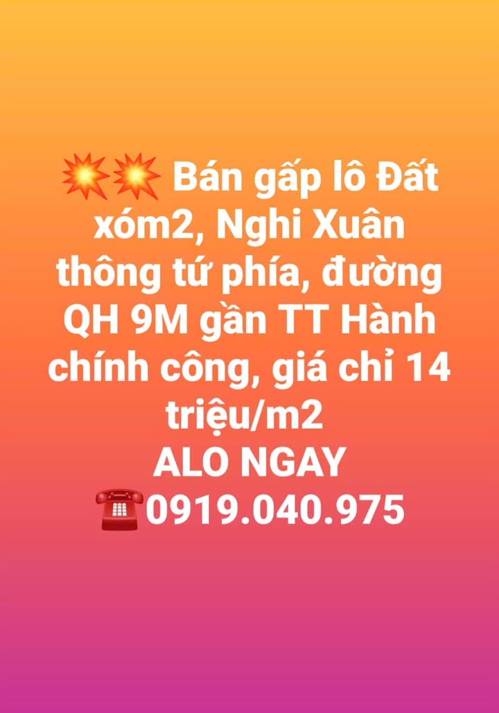 Đất nền 374m² Xóm 2, xã Nghi Vạn, giá chỉ 14 triệu/m² - Cơ hội đầu tư tuyệt vời!