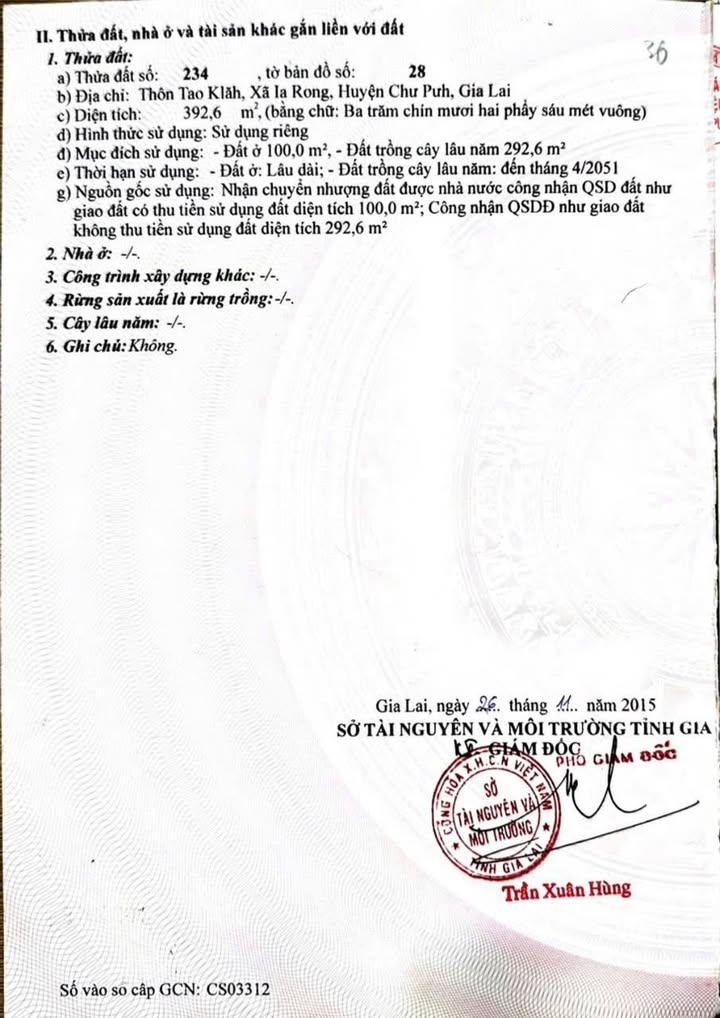 Đất thổ cư 400m² tại Thôn Tao Klăh, Gia Lai - Giá chỉ 500 triệu!