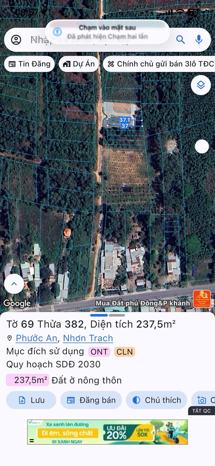 Đất nền xã Phước An 251m² giá 1.85 tỷ - Đường xe tải, gần KCN