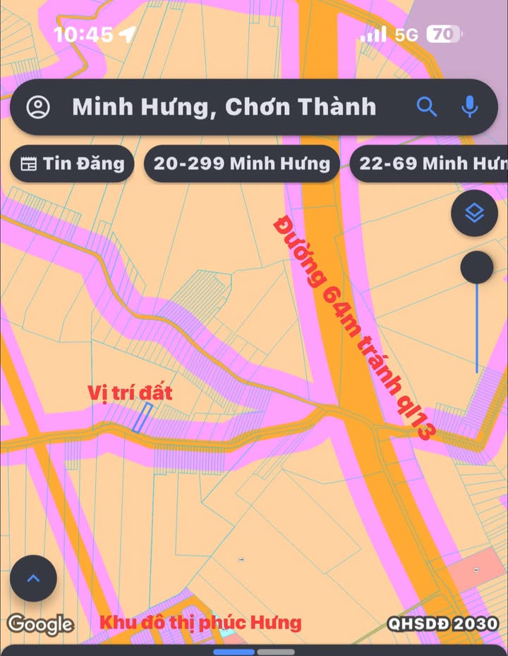 Đất nền khu đô thị Phúc Hưng, Huyện Chơn Thành 225m² giá 520 triệu - Sổ đỏ chính chủ!