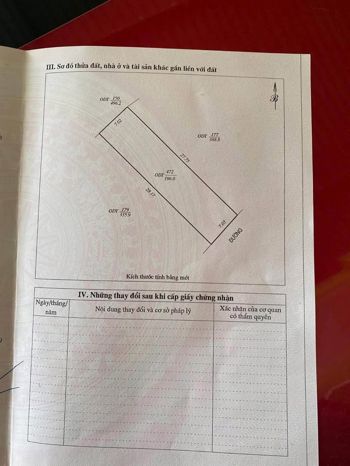Đất thổ cư Khối 5, Thị trấn Trà Lân, 196m² - Giá đầu tư hấp dẫn!