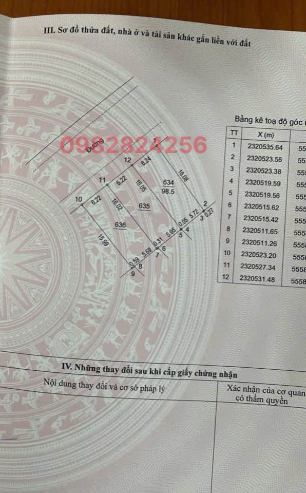 Đất tái định cư Vai Réo, Quốc Oai 98.5m² giá hợp lý - Cơ hội đầu tư sinh lời!