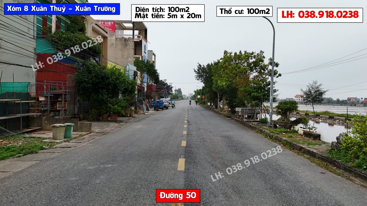 Đất nền 2 mặt tiền đường 50, xã Xuân Ngọc, 100m² - Vị trí kinh doanh lý tưởng!