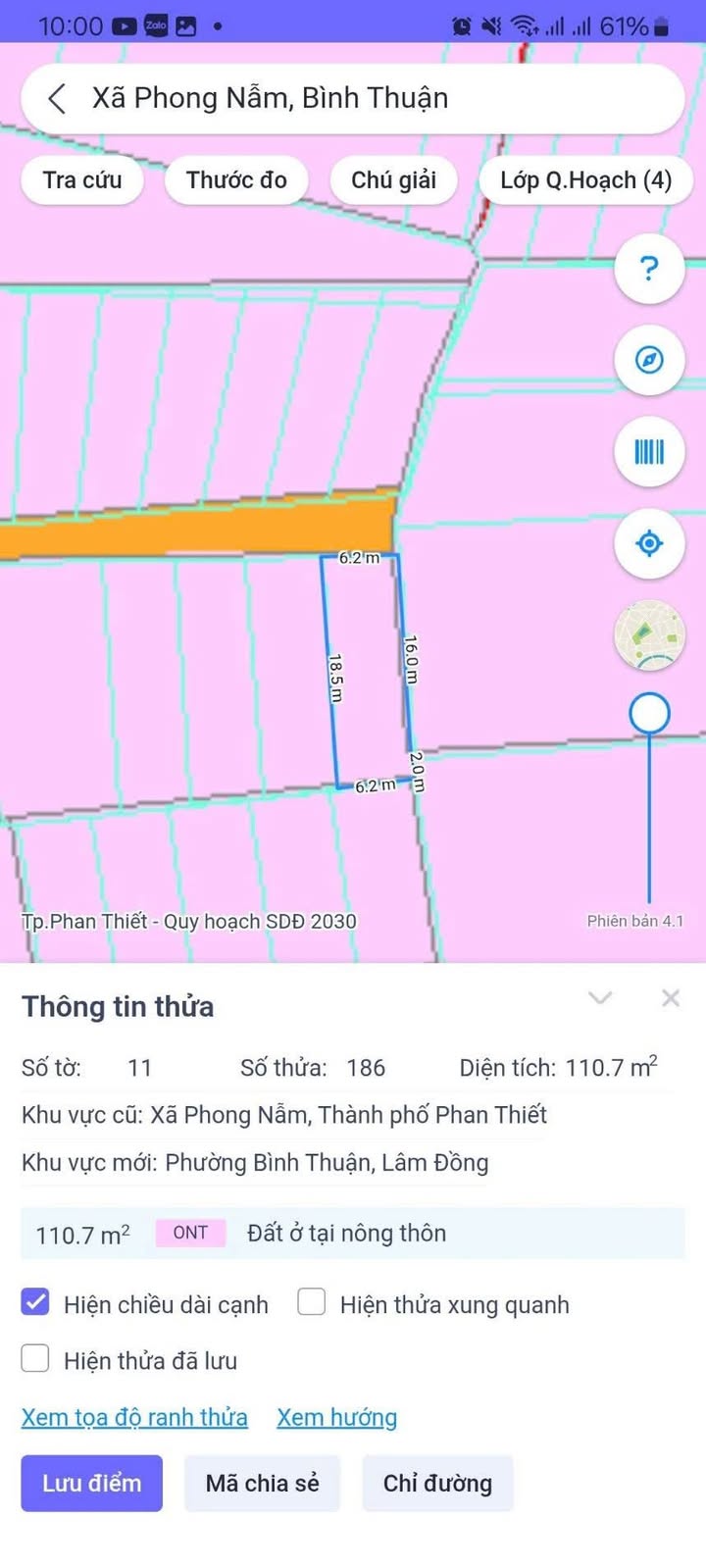 Đất nền Xã Phong Nẫm, Phan Thiết 105.6m² giá dưới 1 tỷ - Đường ô tô 3m thuận tiện!