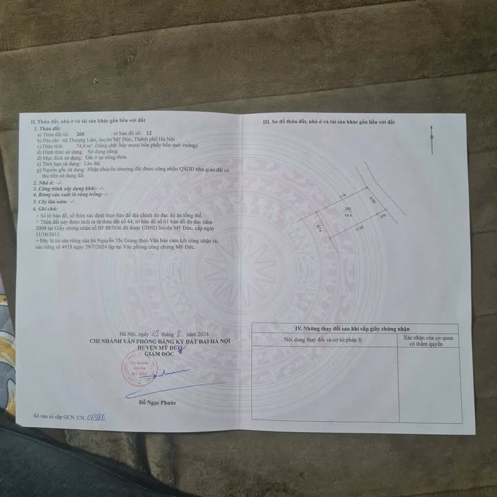 Đất nền Thôn Trì, Xã Thượng Lâm 74.4m² giá 1.3 tỷ - Đường trước đất 4m, gần chợ và trường học!