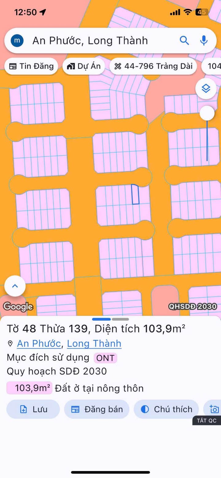Đất thổ cư Thung Lũng Xanh, Long Thành 108m² giá 1.63 tỷ - Sổ đỏ chính chủ!