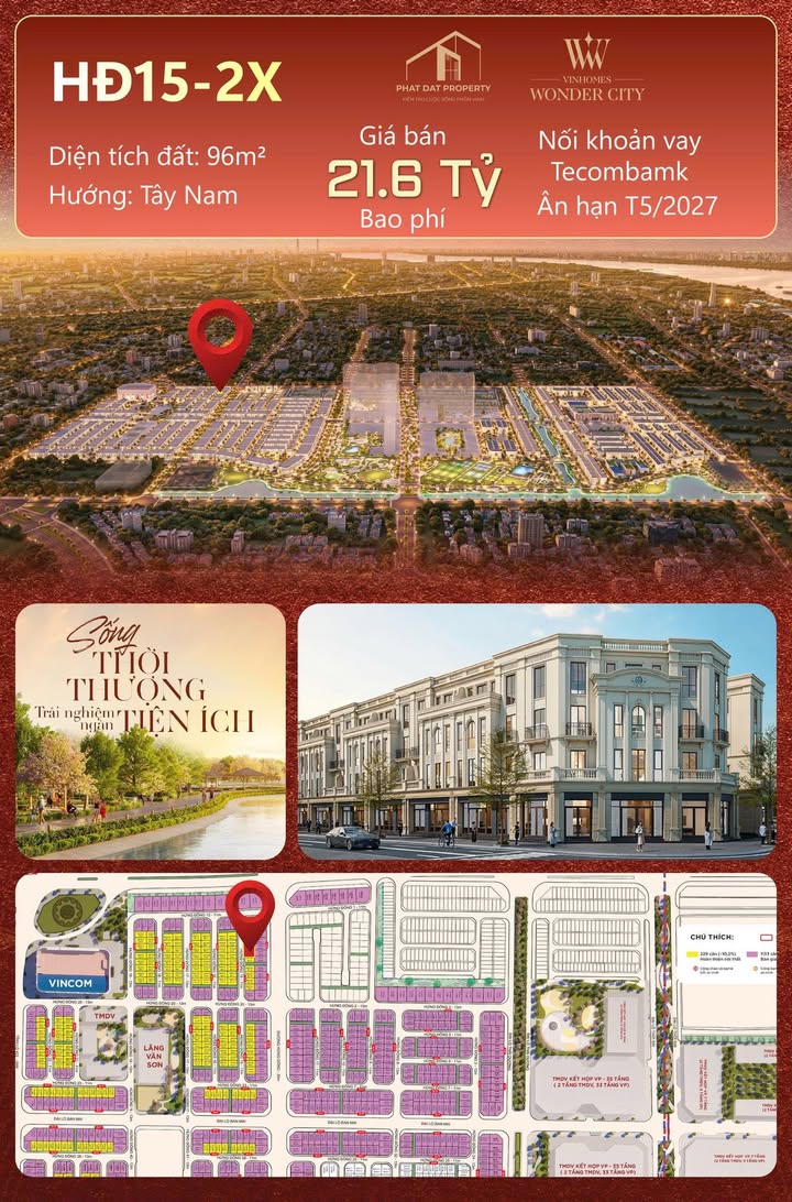 Townhouse Vinhomes Wonder City Tây Mỗ 88m² giá 18.5 tỷ - Đầu tư sinh lời nhanh chóng!