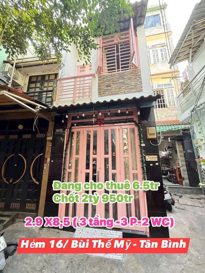 Nhà 3 tầng Bùi Thế Mỹ Tân Bình 24m² giá 2.95 tỷ - Chính chủ bán gấp!