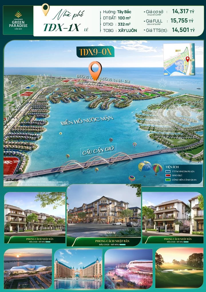 Shophouse Vinhomes Đường Xanh 100m² giá 14.317 tỷ - Cơ hội đầu tư tuyệt vời!