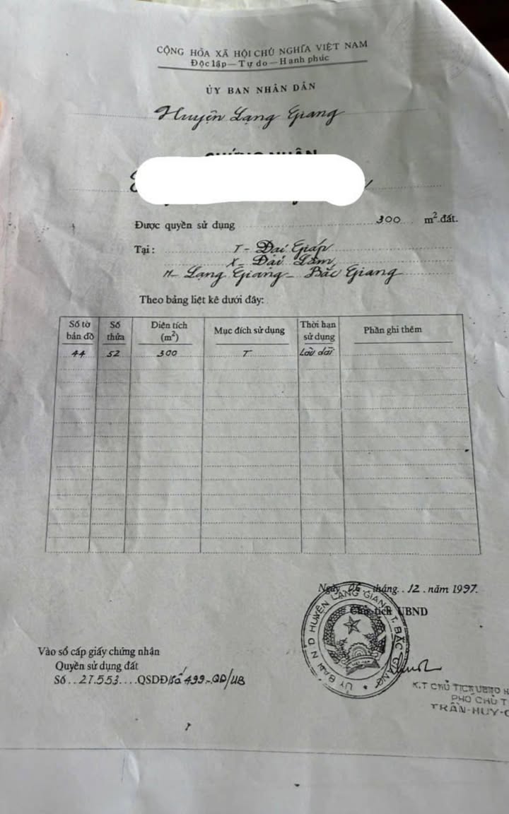 Đất nền thổ cư 300m² tại Đại Giáp - Giá chỉ 1 tỷ, cơ hội đầu tư hấp dẫn!