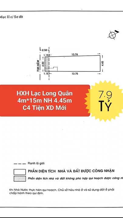 Nhà riêng HXH Lạc Long Quân, Quận Tân Bình 60m² giá 7.9 tỷ - Tiện xây mới ngay!