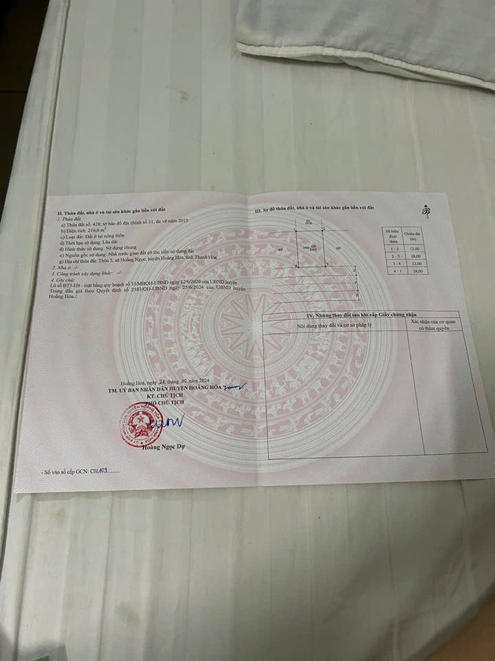 Lô đất biệt thự 216m² tại Hoằng Ngọc, Hoằng Hóa, Thanh Hóa - Đầu tư sinh lời hấp dẫn!