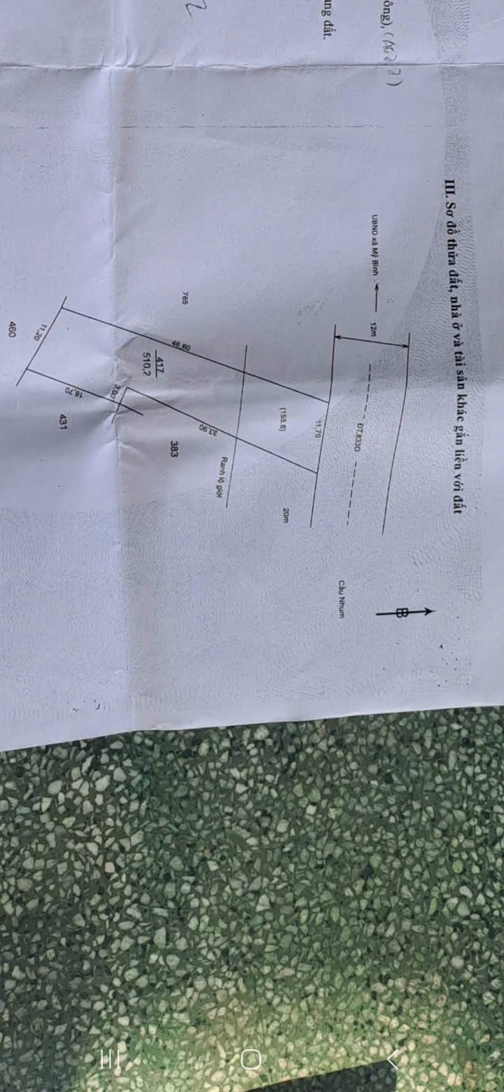 Đất thổ cư 510m² + 172m² lúa tại Xã Mỹ Phú, Huyện Thủ Thừa - Cơ hội đầu tư tuyệt vời chỉ 3.3 tỷ!